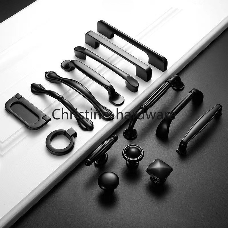 Furniture Hardware Restoration - Gagang Kabinet Hitam dari Seng, Gagang