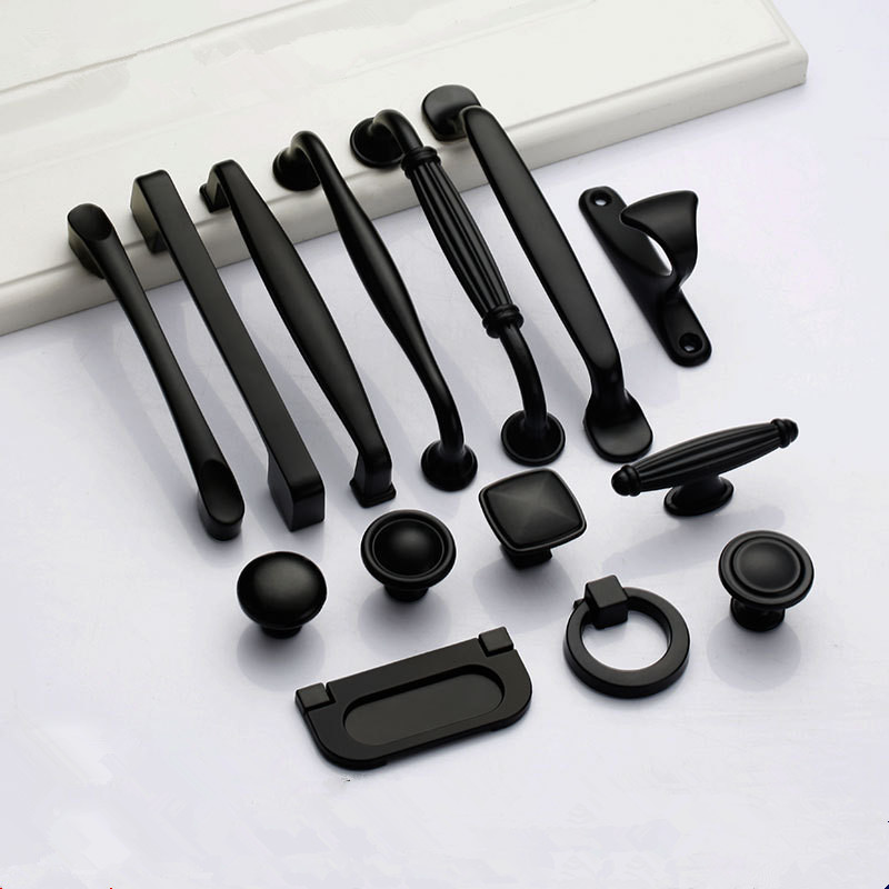 Furniture Hardware Restoration - Gagang Hitam untuk Kenop Kabinet Furnitur
