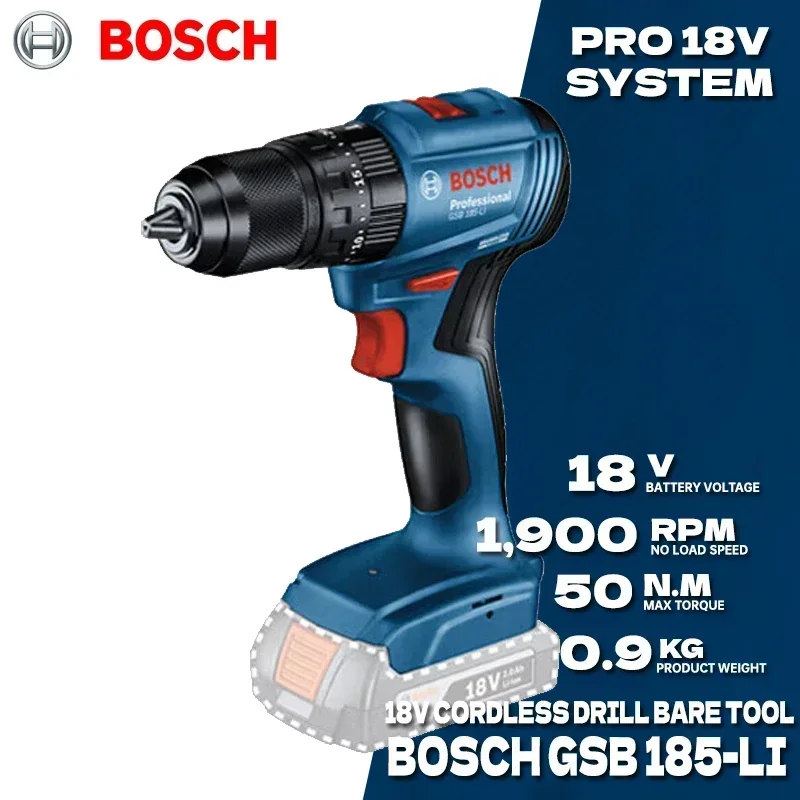 Bosch Drill Gsb 18V - BOSCH GSB 185-LI Bor Impak Tanpa