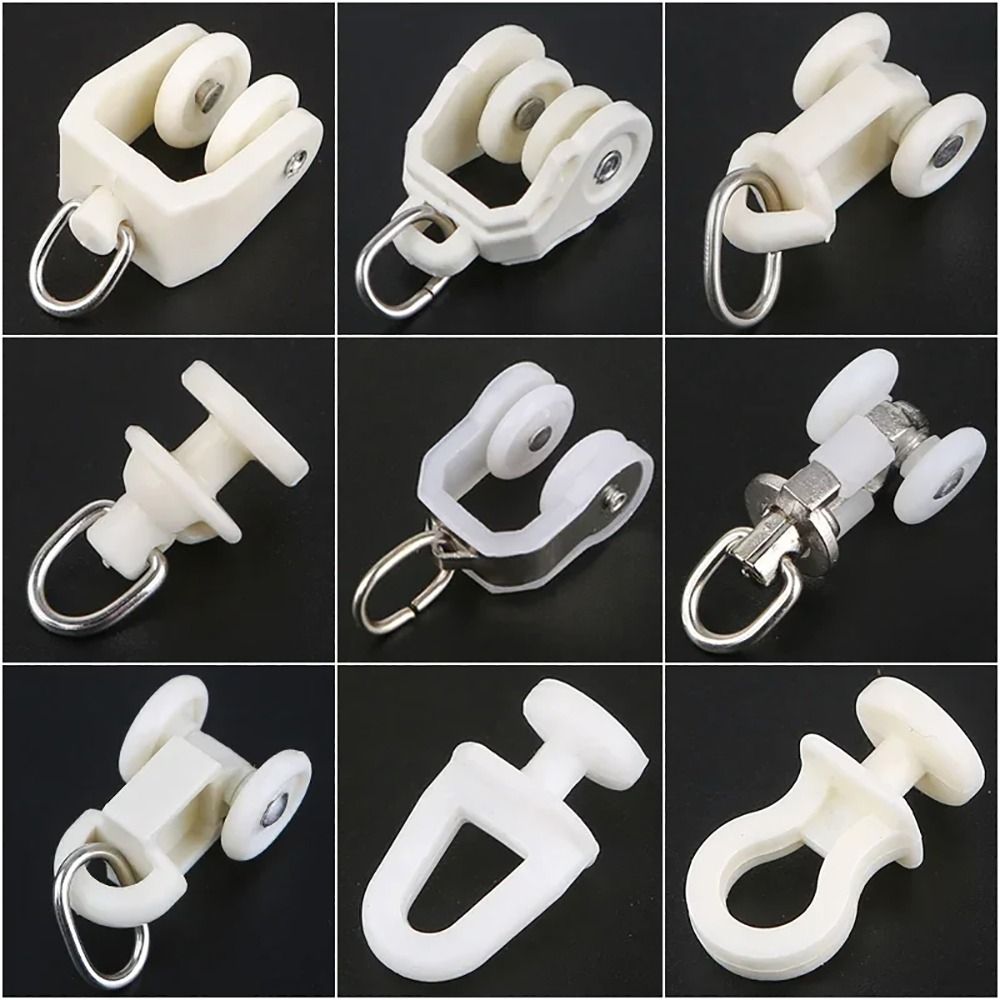 Furniture Rails Hardware - 10 Buah Roda Tirai Lurus Melengkung,