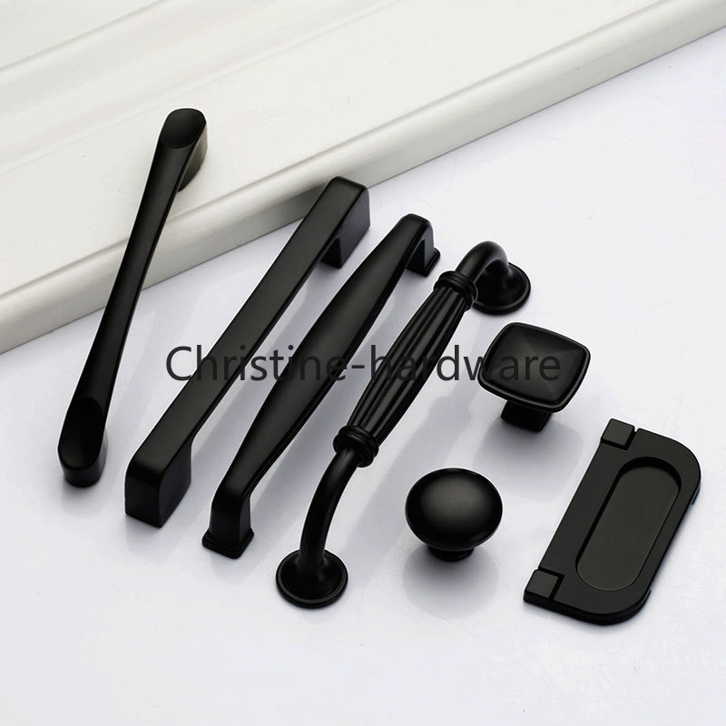 Gagang Kabinet Hitam dari Seng - Furniture Hardware Restoration ulasan dan harga