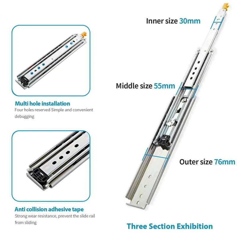 Rel Laci Tugas Berat dengan Ku - Furniture Rails Hardware ulasan dan harga