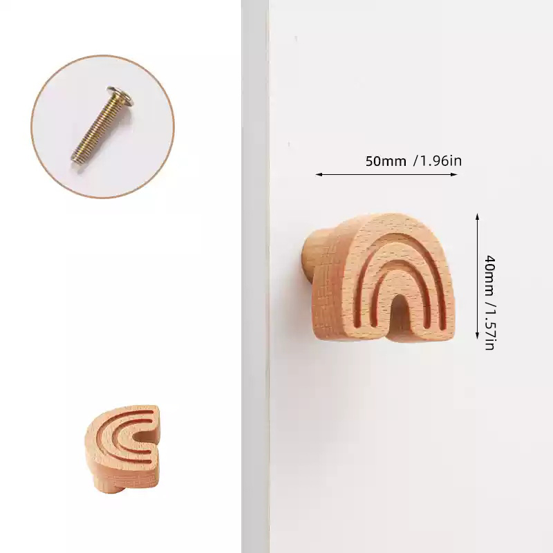 2 Buah Tarikan Pelangi Kayu, K - Furniture Hardware Restoration ulasan dan harga